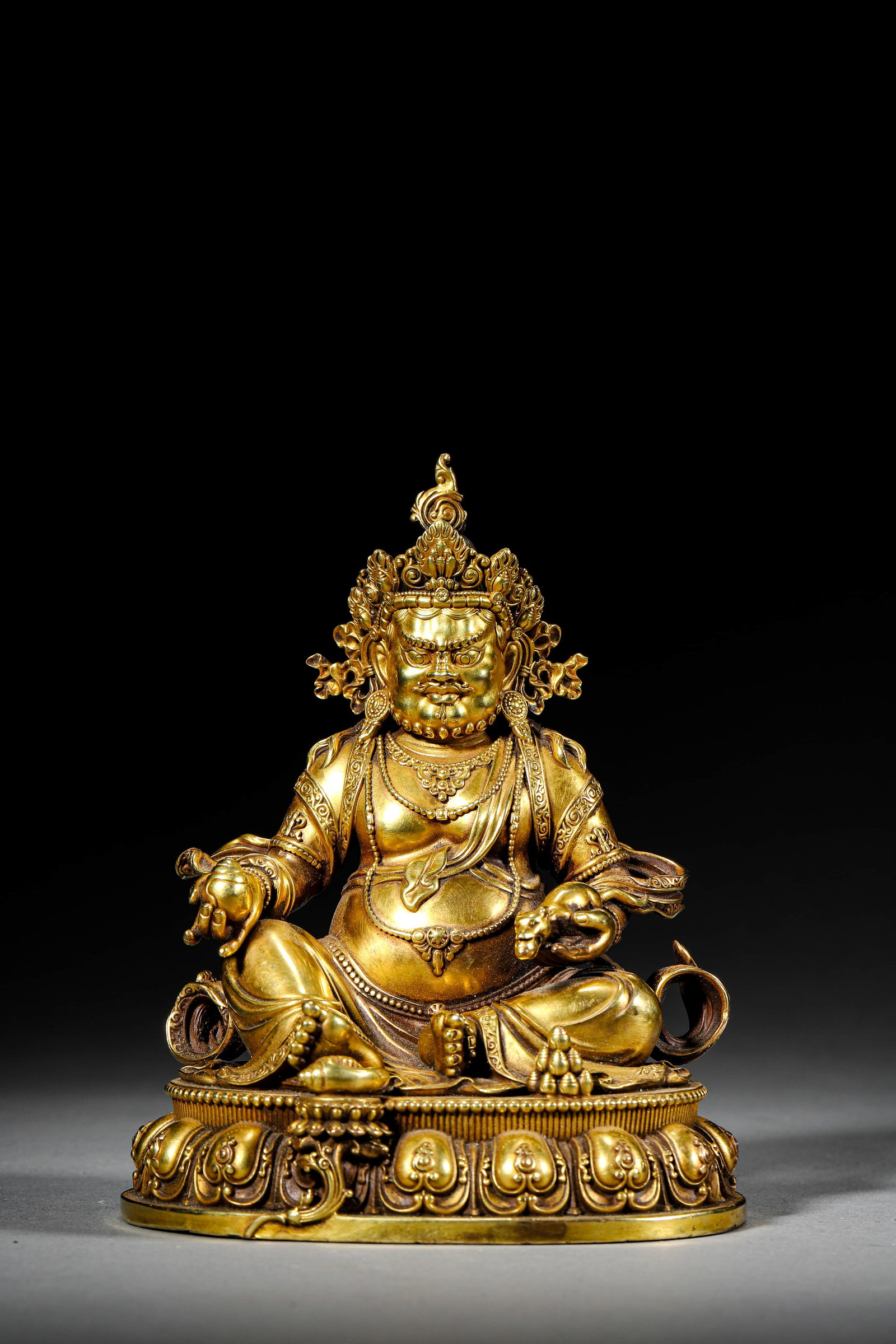 Copper gilt statue of Yellow Wealth God (1 of 12)