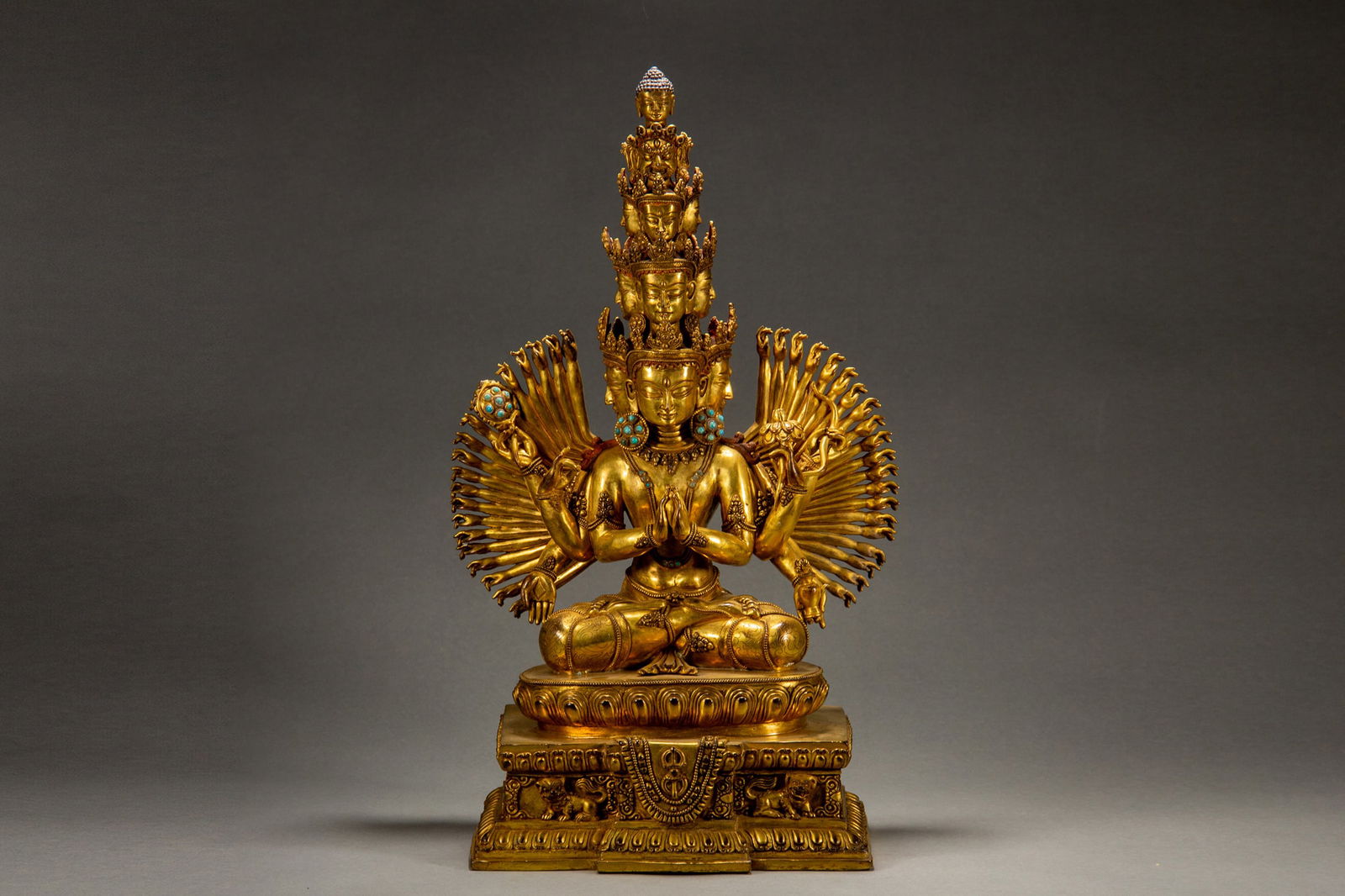 Gilt Bronze Thousand Hand GuanYin Figure