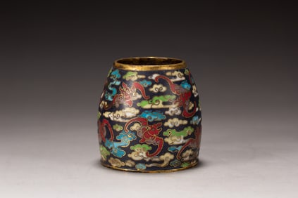 Gilt Bronze Bronze Cloisonne Bat and Cloud Pattern Pot