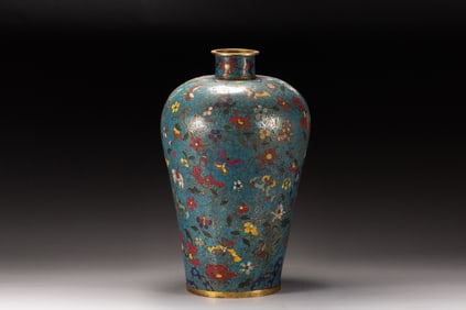 Gilt Bronze Bronze Cloisonne Flower Pattern Vase