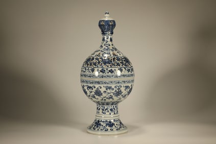 Blue and White Flower Branch Pattern Porcelain Incense Burner