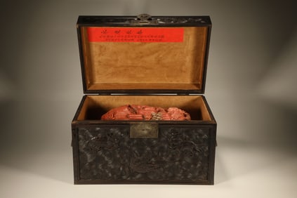 Shoushan Carved Pine Tree and Kirin Stone Seal