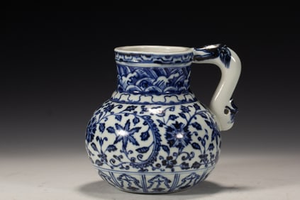Blue and White Flower Pattern Porcelain Pot