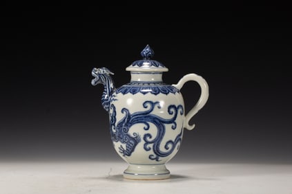 Blue and White Dragon Pattern Porcelain TeaPot