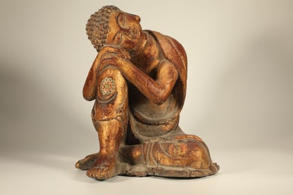 Lacquerware Gold Drawing Buddha Figure