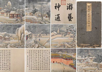 Chinese Drawing Forbidden City Painting Album,Lang Shining Mark