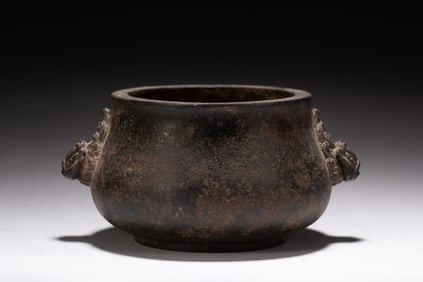 Bronze Double Lion Ears Incense Burner