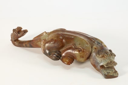 Jade Carved Beast and Dragon Belt Hook
