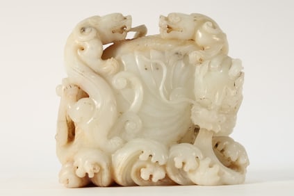 Jade Carved Kirin Ornament