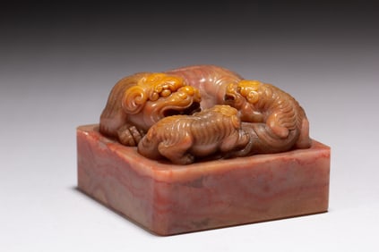 Shoushan Carved Beast Stone Seal