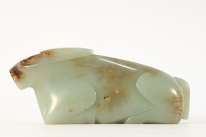 Jade Carved Ox Shape Ornament