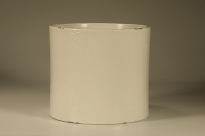 White Glazed Carved Dragon Pattern Porcelain Brush Pot