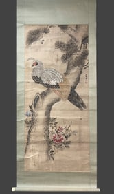 Chinese Drawing Flower and Bird Painting,Lv Ji Mark