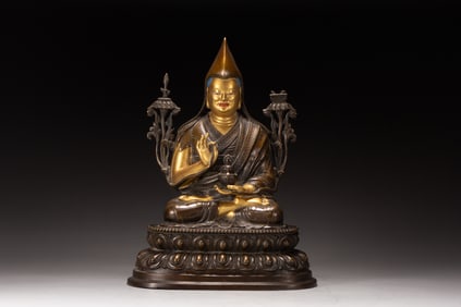 Gilt Bronze Tsongkhapa Figure