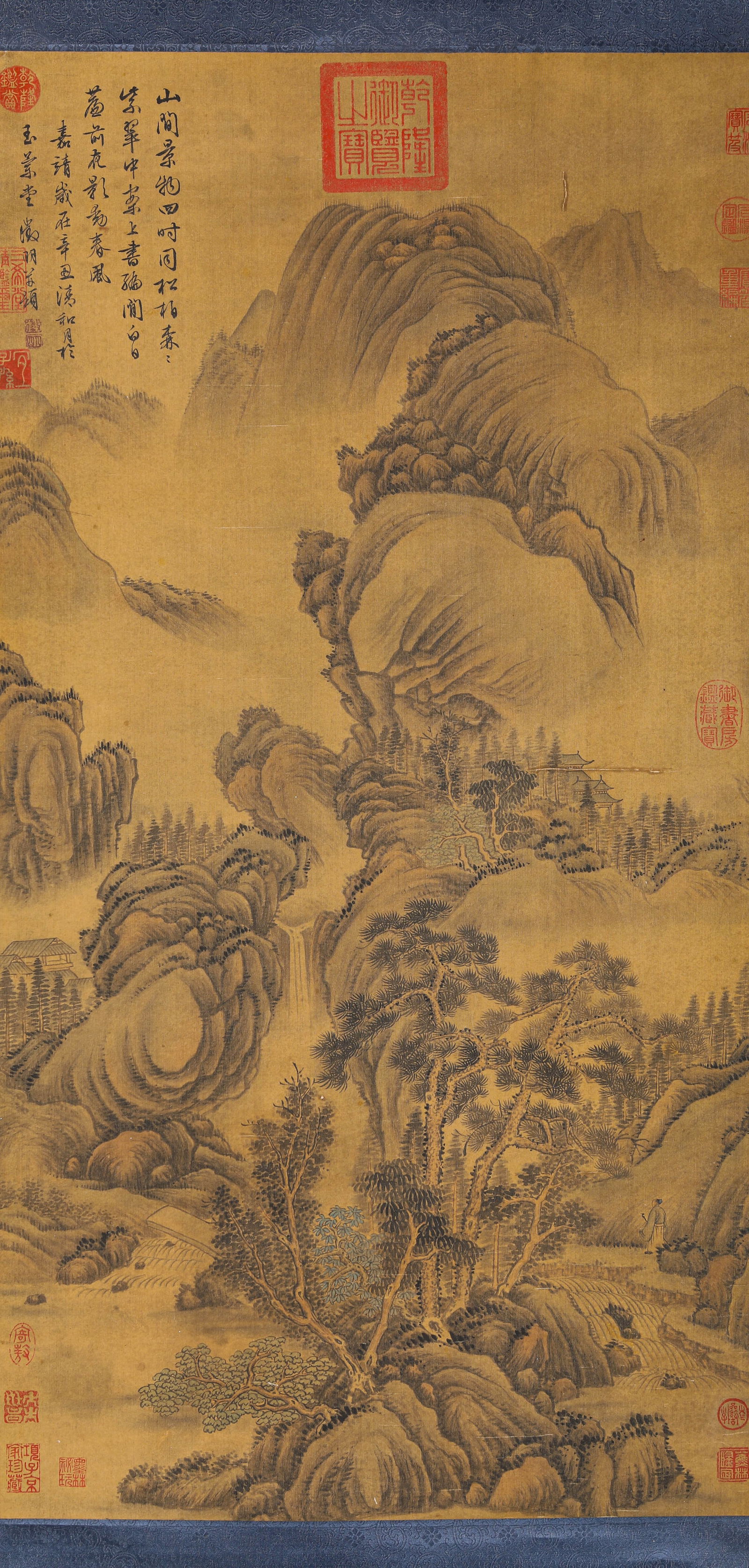 A Chinese Scroll Painting by Wen Zheng Ming: A Chinese Scroll Painting by Wen Zheng Ming (48.5 x 92.5cm)