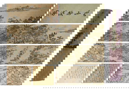 A CHINESE LONG SCROLL HAND PAINTING,SHEN ZHOU MARK.: A CHINESE LONG SCROLL HAND PAINTING,SHEN ZHOU MARK. 36*412CM