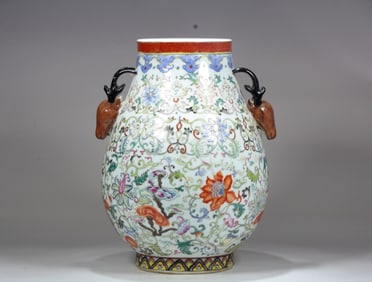A FAMILLE-ROSE 'LOTUS'VASE,ZUN