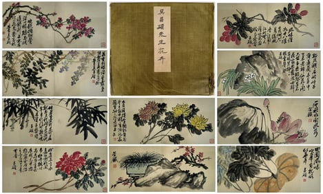 A CHINESE HAND ALBUM,WU CHANGSHUO MARKE.