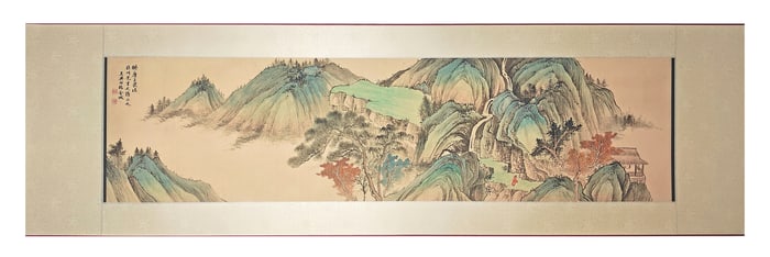 A CHINESE HAND PAINTING,JIN CHENG MARKE.