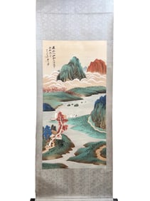 A CHINESE HAND PAINTING,ZHANG DAQIAN MARKE.