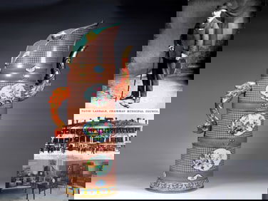 A FAMILLE-ROSE IRON RED GLAZED 'DRAGON'DUOMU EWER