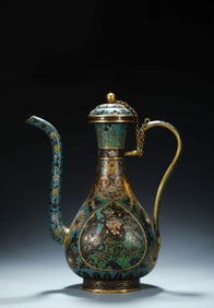 A CLOISONNÉ BRONZE 'LOTUS' VASE