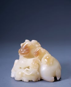 A HETIAN JADE 'SANYANGKAITAI'ORNAMENT