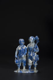 A LAPIS LAZULI FIGURE STATUE