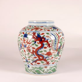 A WUCAI 'DRAGON AND PHOENIX'JAR