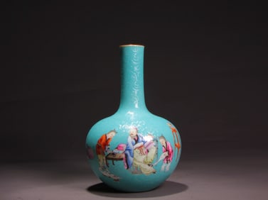 A FAMILLE ROSE VASE,TIANQIUPING
