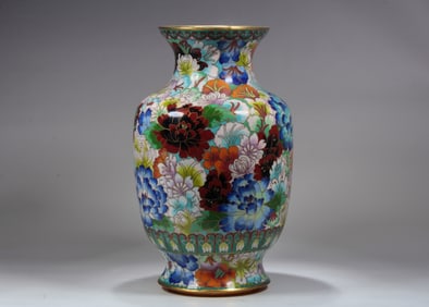 A CLOISONNÉ BRONZE VASE