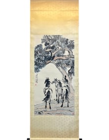 A CHINESE HAND PAINTING,XU BEIHONG MARKE.