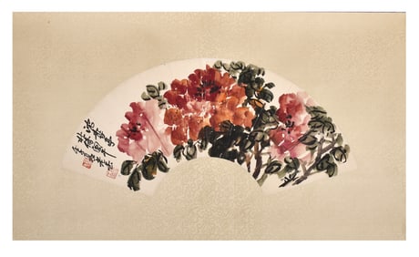 A CHINESE HAND PAINTING,WU HUFAN MARKE.