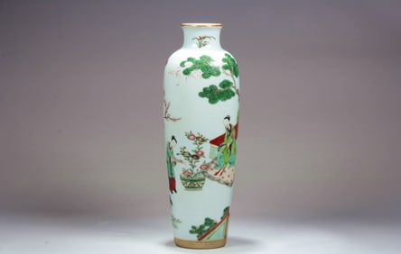 A WUCAI BOTTLE SLEEVE VASE