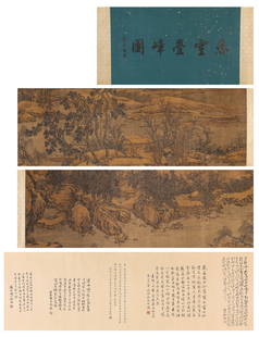 A Chinese Scroll Painting by Shen Zhou: A Chinese Scroll Painting by Shen Zhou (450 x 44cm)