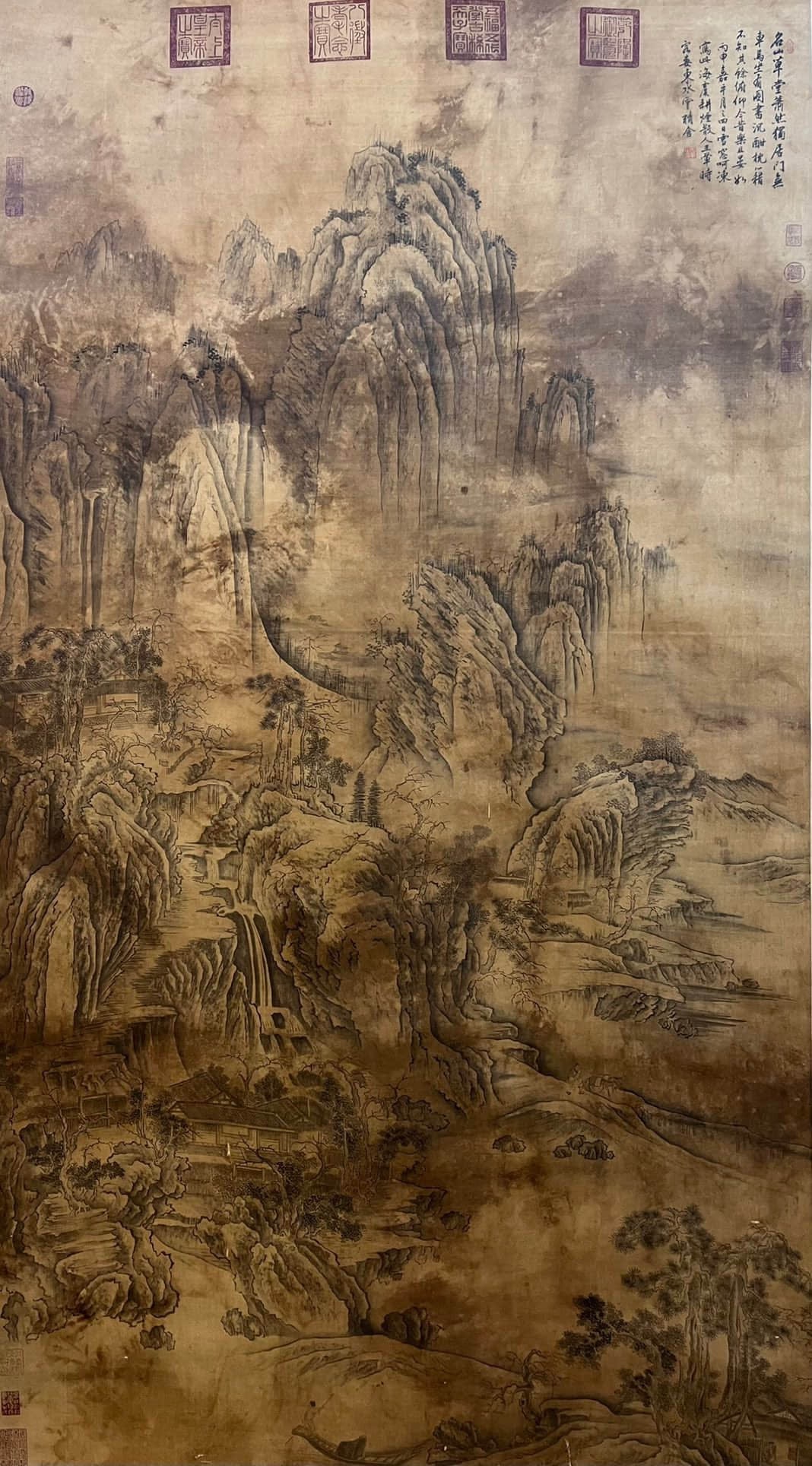 Wang Hui mark, Chinese painting silk scroll: Wang Hui mark, Chinese painting silk scroll Length:196cm, Width:108cm,