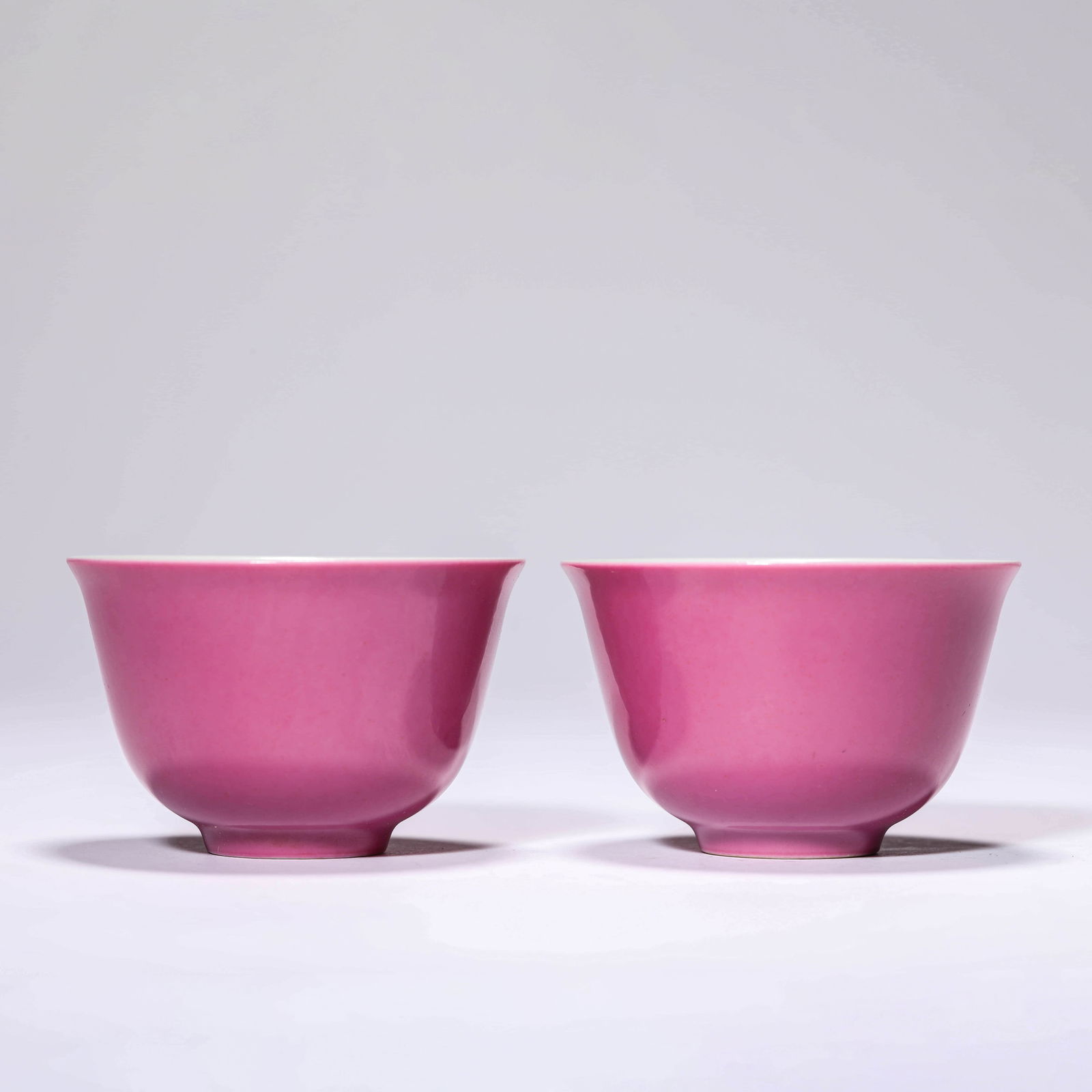 Pair of Red-Glazed Cups: Pair of Red-Glazed Cups Width:7.3cm, Height:5cm,