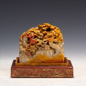 Shoushan Carved Plum Flower Pattern Stone Seal