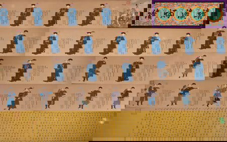 Chinese Drawing Character Story Hand Scroll,Xu Yang Mark