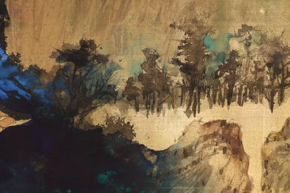 Chinese Drawing Lotus Flower Painting,Zhang Daqian Mark