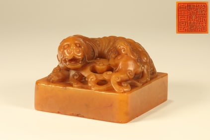 Shoushan Tianhuang Carved Dragon Stone Seal