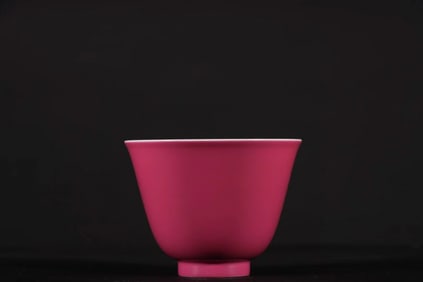 Famille Rose Lotus Flower and Quail Pattern Porcelain Cup