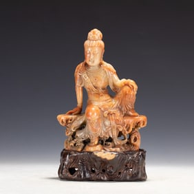 Shoushan Carved GuanYin Figure