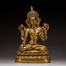 Gilt Bronze White Tara Figure