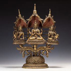 Gilt Bronze GuanYin Figure