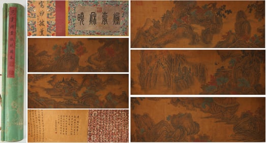 Chinese Drawing Landscape Hand Scroll,Fan Kuan Mark