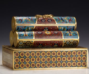 Bronze Cloisonne Carved Flower Pattern Box
