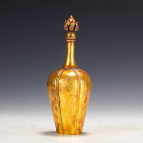 Gilt Silver Carved Phoenix Pattern Vase