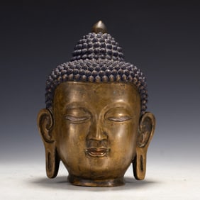 Bronze Sakyamuni Head Figure