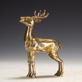 Gilt Bronze Carved Deer Ornament